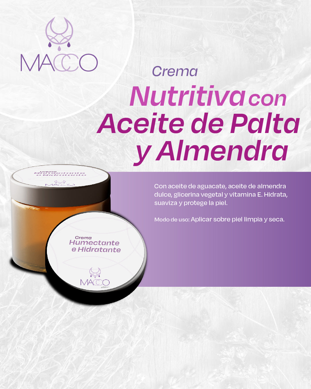 Crema Nutritiva con Aceite de Palta y Almendra