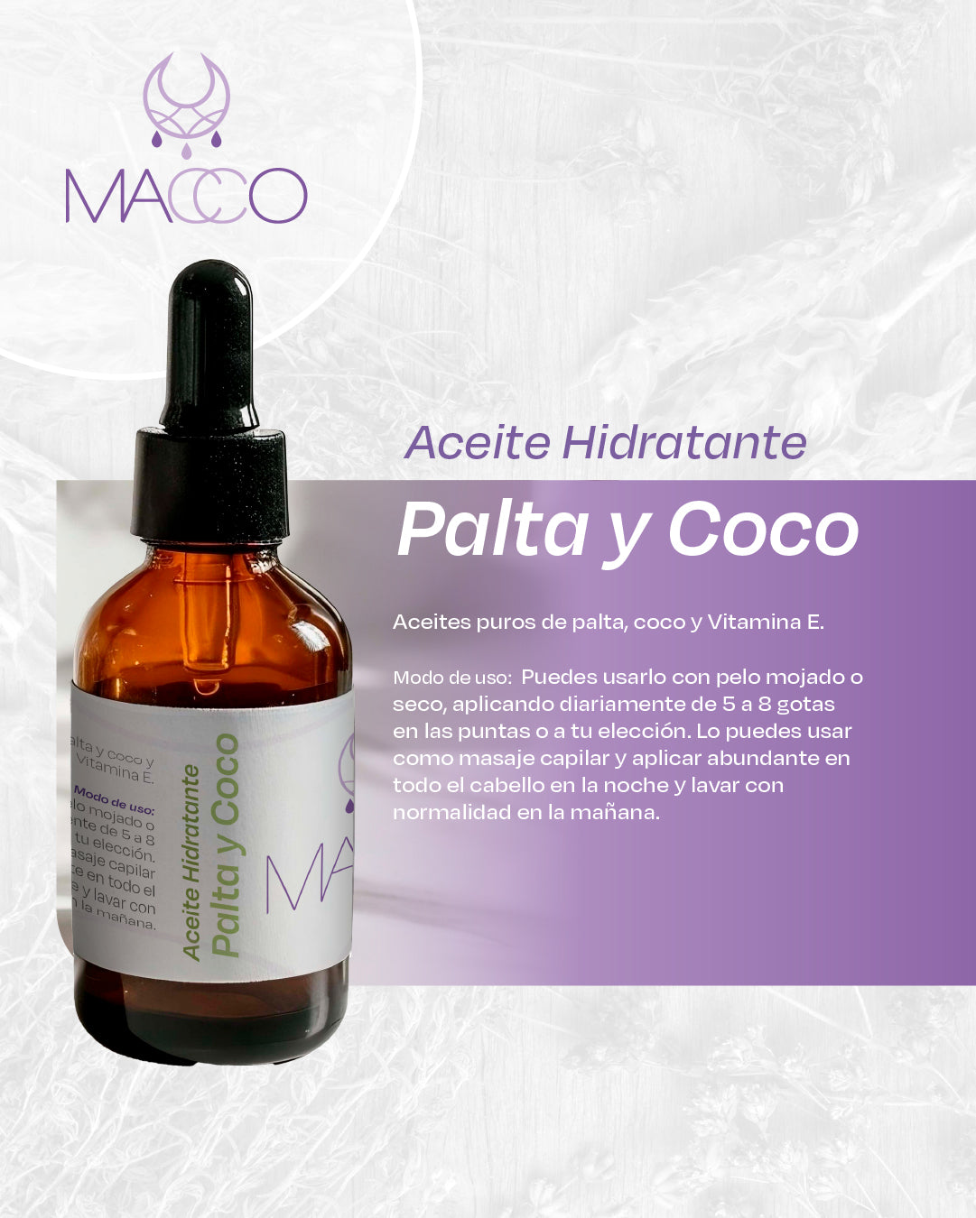 Aceite Hidratante Palta y Coco