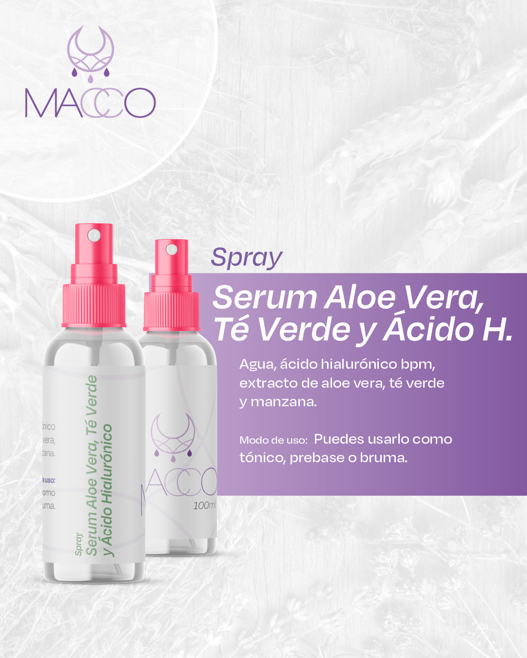 Spary Serum Aloe Vera, Té verde y Vitamina C